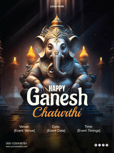 ganeshchaturthiposter maker advertisement poster