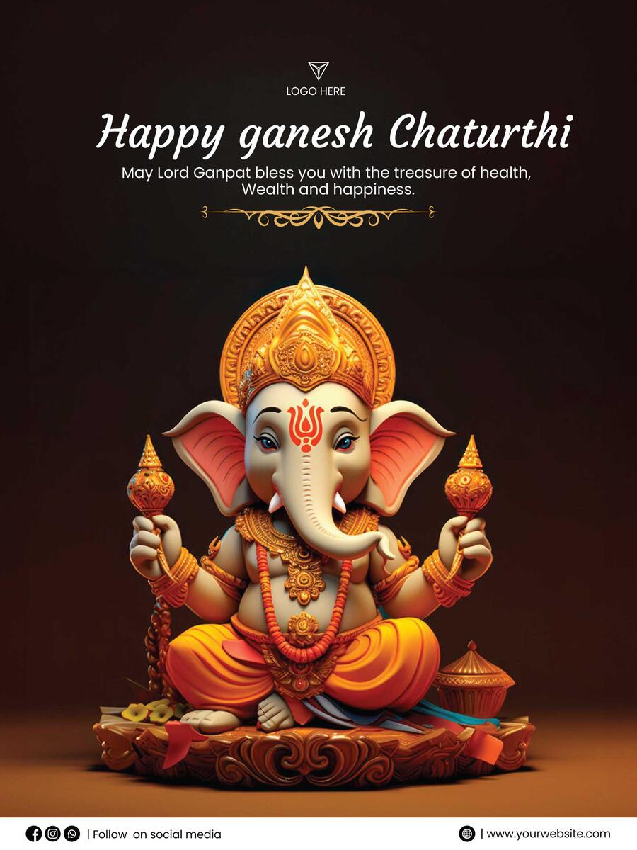 ganeshchaturthiposter maker advertisement person